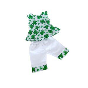 St.Patrick’s Day Irish Four Leaf Clover Pant Set for  18" Dolls Outfit